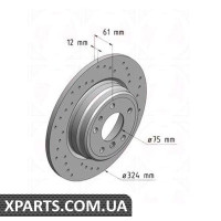 Гальмівний диск 324x12 ZIMMERMANN 150127252 (аналог BMW 34211157953 для BMW, MINI 7 E38 94-01)