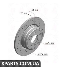 Тормозной диск 324x12  ZIMMERMANN 150127252 (аналог BMW 34211157953 для  BMW, MINI 7 E38 94-01)