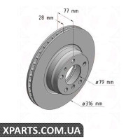 Гальмівний диск Zimmermann 150127920 (аналог BMW 34111162093 для BMW, MINI 7 E38 94-01)