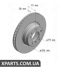 Гальмівний диск Zimmermann 150127920 (аналог BMW 34111162093 для BMW, MINI 7 E38 94-01)