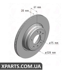 Тормозной диск   Zimmermann 150128120 (аналог BMW 34216767062 для  BMW, MINI 7 E38 93-01)