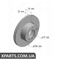 Гальмівний диск передній 296x22 ZIMMERMANN 150128420 (аналог BMW 34111163013 для BMW, MINI Е39)