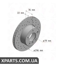 Диск гальмівний 296x22 ZIMMERMANN 150128452 (аналог BMW 34111163013 для BMW, MINI 5 E39 95-03)