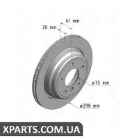 Диск гальмівний 298x20 ZIMMERMANN 150128620 (аналог BMW 34211163153 для BMW, MINI 5er /E39 96-03)
