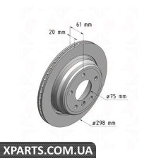 Диск гальмівний 298x20 ZIMMERMANN 150128620 (аналог BMW 34211163153 для BMW, MINI 5er /E39 96-03)