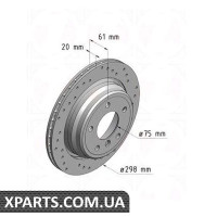 Гальмівний диск 298x20 ZIMMERMANN 150128652 (аналог BMW 34211163153 для BMW, MINI 5 E39 95-03)