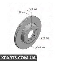 Гальмівний диск 300x22 ZIMMERMANN 150128820 (аналог BMW 34111164539 для BMW, MINI 3 E46 98-05)