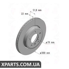 Тормозной диск 300x22  ZIMMERMANN 150128820 (аналог BMW 34111164539 для  BMW, MINI 3 E46 98-05)