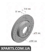 Гальмівний диск 300x22 ZIMMERMANN 150128852 (аналог BMW 34111164539 для BMW, MINI 3 E46 98-05)