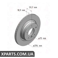 Гальмівний диск 294x19 ZIMMERMANN 150128920 (аналог BMW 34211165563 для BMW, MINI 3 E46 98-05)