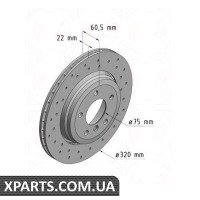 Гальмівний диск 320x22 ZIMMERMANN 150129552 (аналог BMW 34201166073 для BMW, MINI 3 E46 99-06)