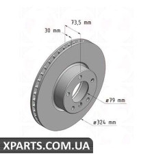 Диск гальмівний 324x30 ZIMMERMANN 150129620 (аналог BMW 34110392525 для BMW, MINI 5 E39 00-03)
