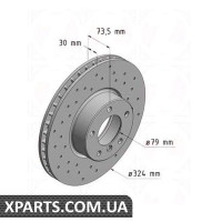 Гальмівний диск 324x30 ZIMMERMANN 150129652 (аналог BMW 34110392525 для BMW, MINI 5 E39 00-03)