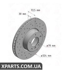 Тормозной диск 324x30  ZIMMERMANN 150129652 (аналог BMW 34110392525 для  BMW, MINI 5 E39 00-03)