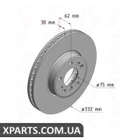 Гальмівний диск 332x30 ZIMMERMANN 150129720 (аналог BMW 34116750713 для BMW, MINI X5 E53)