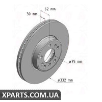 Гальмівний диск 332x30 ZIMMERMANN 150129820 (аналог BMW 34116756045 для BMW, MINI X5 E53 00-07)
