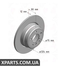 Гальмівний диск 324x12 ZIMMERMANN 150129920 (аналог BMW 34211164911 для BMW, MINI X5 E53 00-07)