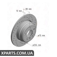 Гальмівний диск 324x12 ZIMMERMANN 150129952 (аналог BMW 34211164911 для BMW, MINI X5 E53 00-07)