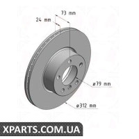 Гальмівний диск 312x24 ZIMMERMANN 150290020 (аналог BMW 34116792219 для BMW, MINI 3 F30)