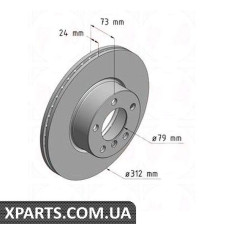 Гальмівний диск 312x24 ZIMMERMANN 150290020 (аналог BMW 34116792219 для BMW, MINI 3 F30)