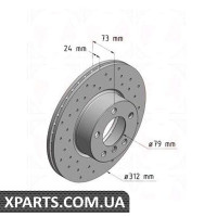Гальмівний диск 312x24 ZIMMERMANN 150290052 (аналог BMW 34116792219 для BMW, MINI 3 F30)