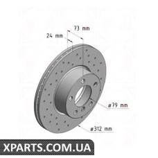 Тормозной диск 312x24  ZIMMERMANN 150290052 (аналог BMW 34116792219 для  BMW, MINI 3 F30)