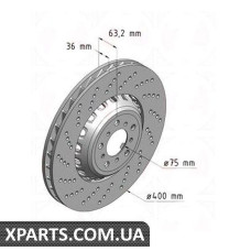 Гальмівний диск 400x36 ZIMMERMANN 150290770 (аналог BMW 34112284101 для BMW, MINI 5 F10F18 M5 11-LP)