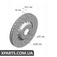 Гальмівний диск 400x36 ZIMMERMANN 150290870 (аналог BMW 34112284102 для BMW, MINI 5 F10F18 M5 11-PP)