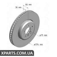 Диск гальмівний 374x36 ZIMMERMANN 150291320 (аналог BMW 34116785676 для BMW, MINI 7 F01F02 F03F04)