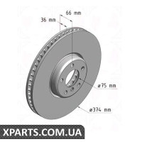 Гальмівний диск 374x36 ZIMMERMANN 150291420 (аналог BMW 34116783777)