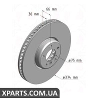 Диск гальмівний 374x36 ZIMMERMANN 150291520 (аналог BMW 34116783778 для BMW, MINI 7 F01F02 F03F04)
