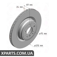 Тормозной диск 370x24 ZIMMERMANN 150291620 (аналог BMW 34216775291)