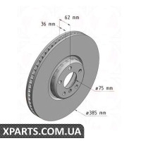 Диск Гальмівний з алюмінієвою маточиною 385x36 ZIMMERMANN 150291732 (аналог BMW 34116782067)