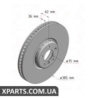 Диск Гальмівний з алюмінієвою маточиною 385x36 ZIMMERMANN 150291832 (аналог BMW 34116782068)