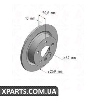 Гальмівний диск ZIMMERMANN 150292820 (аналог MINI 34216799383 для BMW, MINI COOPERONE)