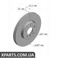 Гальмівний диск 307x24 ZIMMERMANN 150292920 (аналог BMW 34116799351 для BMW, MINI 2 F45)