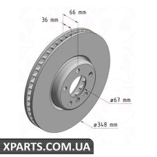 Гальмівний диск ZIMMERMANN 150293720 (аналог BMW 34116860912 для BMW, MINI 7 G11G12)