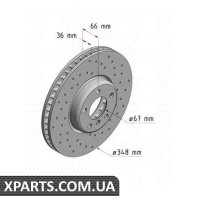 Гальмівний диск ZIMMERMANN 150293752 (аналог BMW 34116860912 для BMW, MINI 7 G11G12)