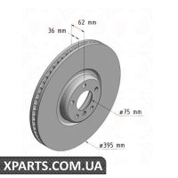 Тормозной диск ZIMMERMANN 150294720 (аналог BMW 34116789069)