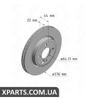 Гальмівний диск 276x22 ZIMMERMANN 150340020 (аналог BMW 34111502891 для BMW, MINI COOPERONE)
