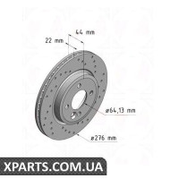Гальмівний диск 276x22 ZIMMERMANN 150340052 (аналог BMW 34111502891 для BMW, MINI COOPERONE)