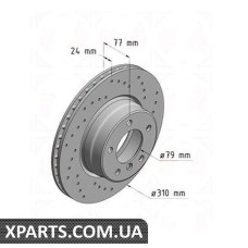 Тормозной диск   Zimmermann 150340252 (аналог BMW 34116764021 для  BMW, MINI 5 E60)