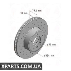 Тормозной диск 324x30 ZIMMERMANN 150340352 (аналог BMW 34116767269)