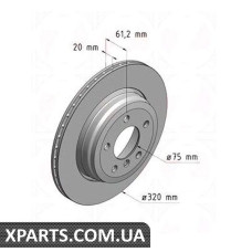 Задний тормозной диск 320x20  ZIMMERMANN 150340520 (аналог BMW 34216753215 для  BMW, MINI E60/E61 20/23/25/30/20-)