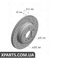 Задній гальмівний диск 320x20 ZIMMERMANN 150340552 (аналог BMW 34216753215 для BMW, MINI E60/E61 520 525 530 03-)