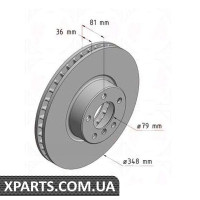 Гальмівний диск 348x36 ZIMMERMANN 150340620 (аналог BMW 34116767353 для BMW, MINI 7 E65/E66)