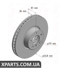 Тормозной диск 348x36  ZIMMERMANN 150340620 (аналог BMW 34116767353 для  BMW, MINI 7 E65/E66)