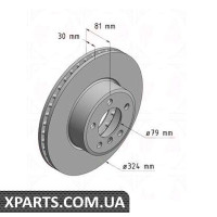 Гальмівний диск 324x30 ZIMMERMANN 150340720 (аналог BMW 34116750265 для BMW, MINI 7 E65/E66)