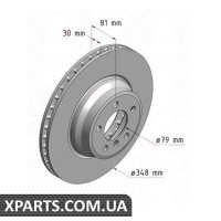 Гальмівний диск передній 348x30 ZIMMERMANN 150340820 (аналог BMW 34116750267 для BMW, MINI E65/E66 40/45/60/)