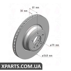 Гальмівний диск передній 348x30 ZIMMERMANN 150340820 (аналог BMW 34116750267 для BMW, MINI E65/E66 40/45/60/)